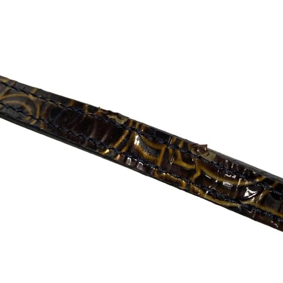 Auth DIOR/ChristianDior Maris Pearl,Trotter - Dark Brown Patent Leather Handbag - Picture 15 of 16